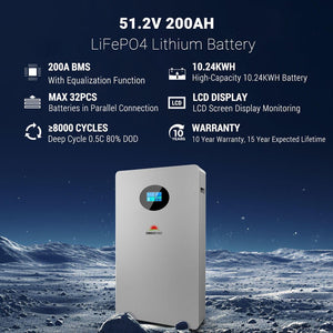 OFF GRID SOLAR KIT 12 X 550 WATTS SOLAR PANELS 20.48KWH-32.14KWH LITHIUM BATTERY 10KW SOLAR INVERTER 48VDC 120V/240V SGR-10K25S