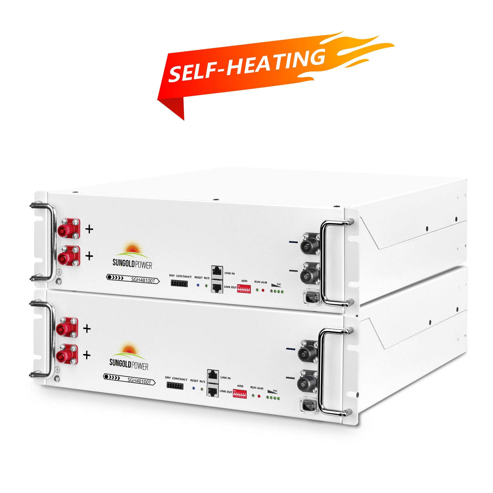 2X SGH48100T Server Rack 48V 100AH Lithium Battery Self-Heating
