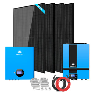 Off-Grid Solar Kit 6500W 48VDC 120VAC 5.12KWH PowerWall Lithium Battery 4 X 370 Watts Solar Panels SGM-655M