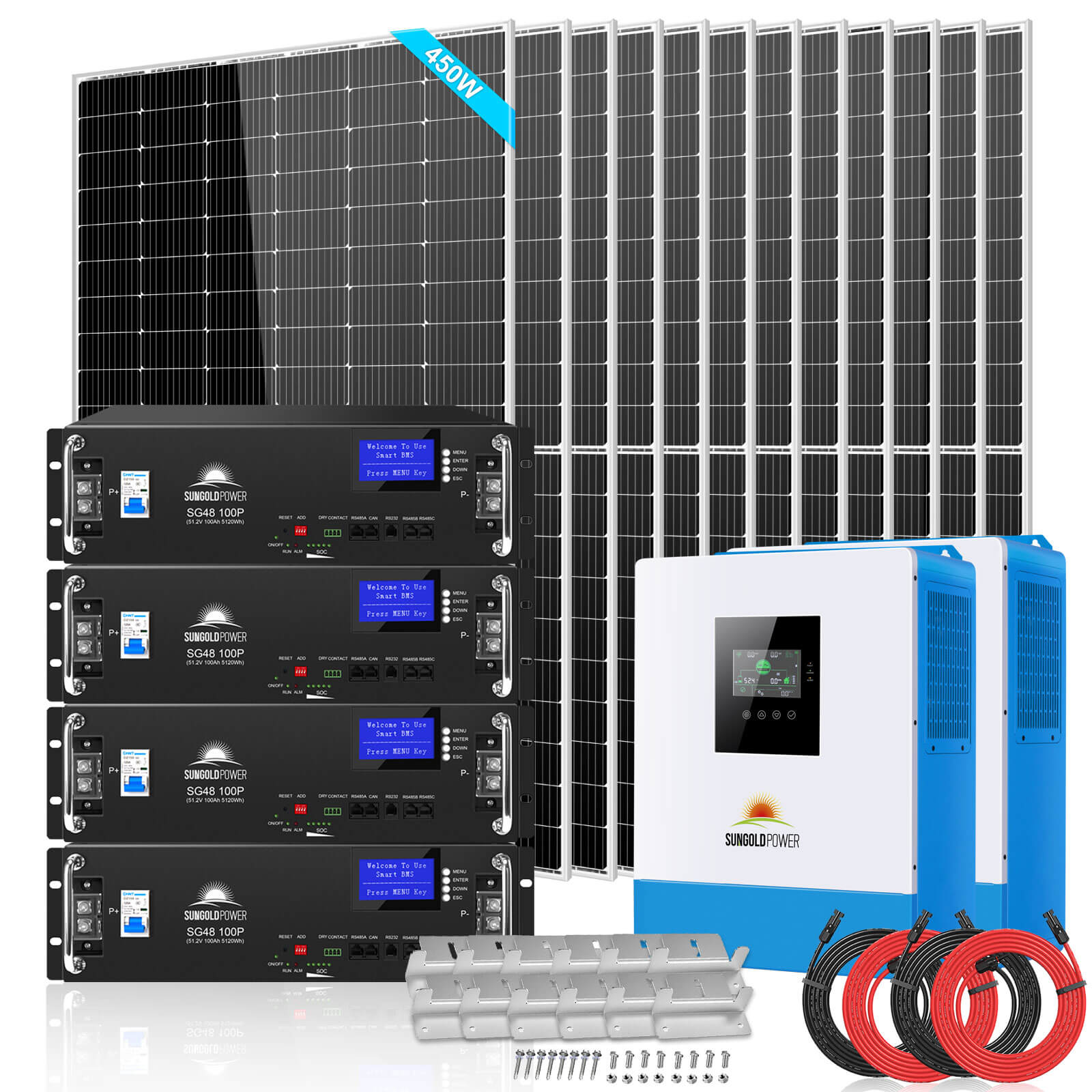 Off Grid Solar Kit 10000W 48VDC 120V/240V - SunGoldPower