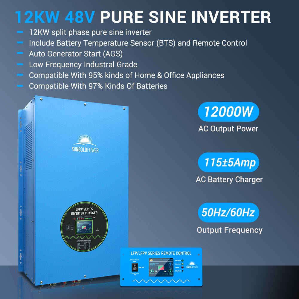 12000W 48V Split Phase Pure Sine Wave Inverter Charger