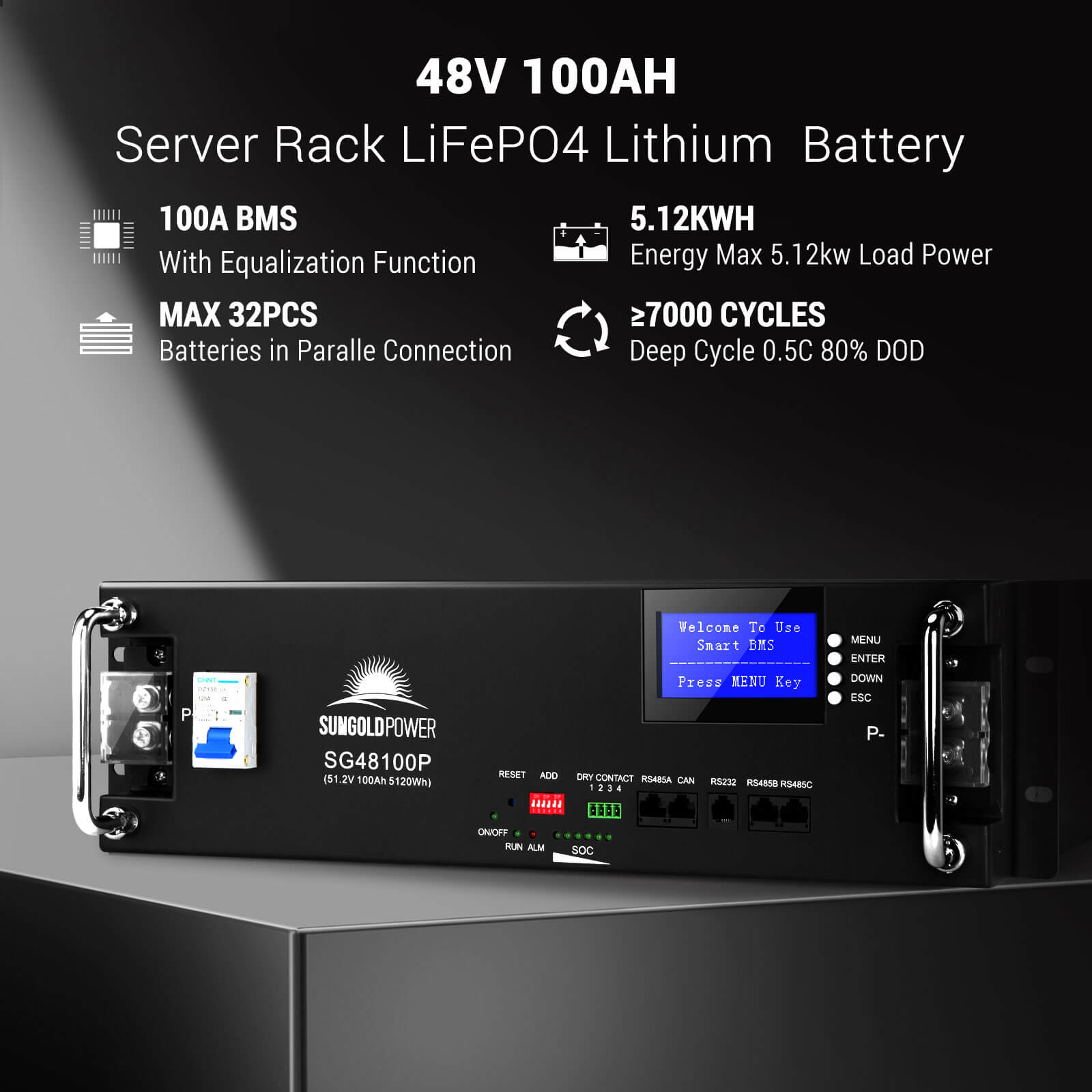 Hybrid Solar Kit 11.4KW 48V Split Phase 20.48KWH Lithium Battery 16 X 440 Watt Solar Panel SGH-11N2E