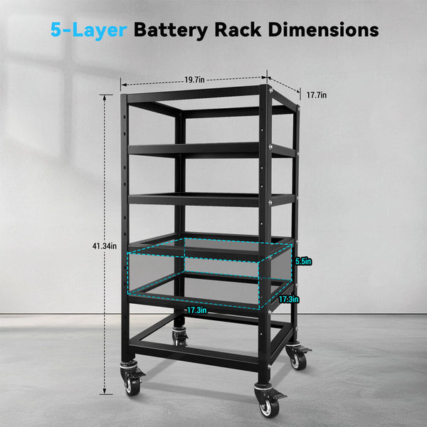 Large Server Rack Battery Rack SunGoldPower 5-Layer Battery Rack for 3U Server Rack Battery