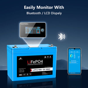 12V 100Ah/ 200Ah LiFePo4 Deep Cycle Lithium Battery Bluetooth / Self-Heating / IP65