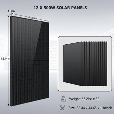Hybrid Solar Kit 7.6KW 48V Split Phase 15.36KWH/30.72KWH Lithium Battery 415/ 500 Watt Solar Panel SGH-7.6N3E/ SGH-7.6DN6E