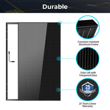 370W/ 415W/ 500W Mono Black PERC Solar Panel UL 61730 CEC Listed