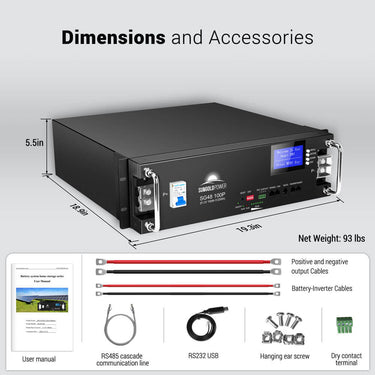 48V 100AH Server Rack LiFePO4 Lithium  Battery SG48100P UL1973  UL9540A