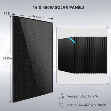 Hybrid Solar Kit 11.4KW 48V Split Phase 20.48KWH/51.2KWH Lithium Battery 450 Watt Solar Panel SGH-11N2E/ SGH-11N5E
