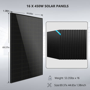 Hybrid Solar Kit 11.4KW 48V Split Phase 20.48KWH/51.2KWH Lithium Battery 450 Watt Solar Panel SGH-11N2E/ SGH-11N5E