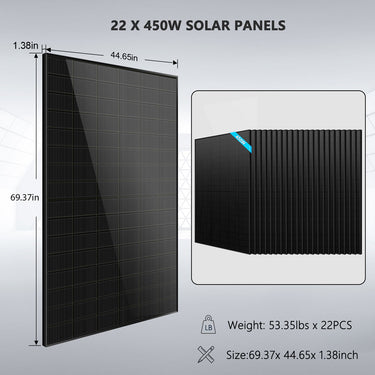 Off Grid Solar Kit 13000W 48VDC 120V/240KWH LiV LifePo4 25.6thium Battery 22 X 450 Watts Solar Panels SGR-13K25E