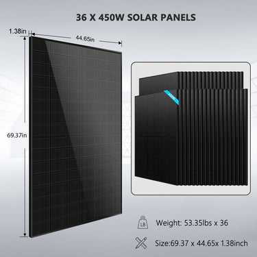 Hybrid Solar Kit 11.4KW 48V Split Phase 20.48KWH/51.2KWH Lithium Battery 450 Watt Solar Panel SGH-11N2E/ SGH-11N5E