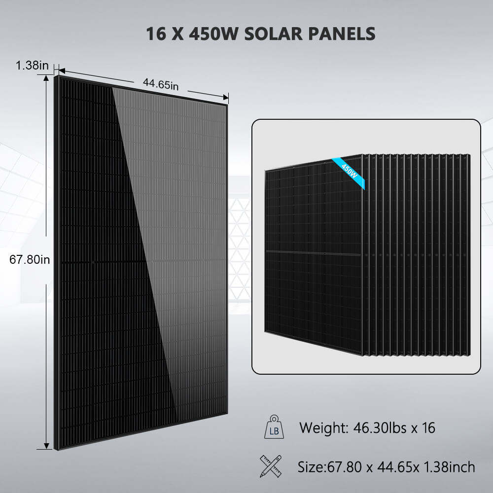Hybrid Solar Kit 11.4KW 48V Split Phase 20.48KWH/51.2KWH Lithium Battery 450 Watt Solar Panel SGH-11N2E/ SGH-11N5E