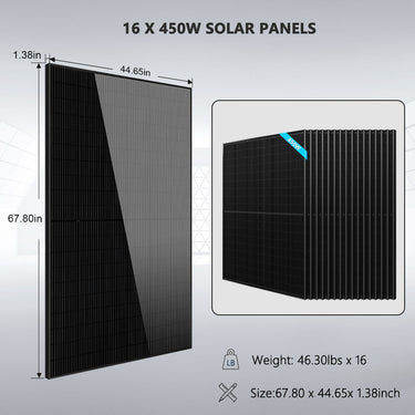 Hybrid Solar Kit 11.4KW 48V Split Phase 20.48KWH/51.2KWH Lithium Battery 450 Watt Solar Panel SGH-11N2E/ SGH-11N5E