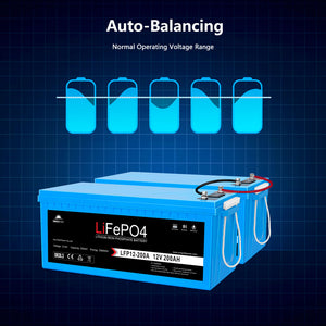 2 X 12V 200Ah LiFePo4 Deep Cycle Lithium Battery Bluetooth / Self-Heating / IP65