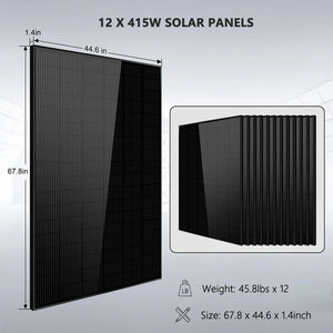 Off-Grid Solar Kit 8000W 48VDC 120V/240V LifePo4 10.24KWH Lithium Battery 8 X 415 Watts Solar Panels SGR-8K10E