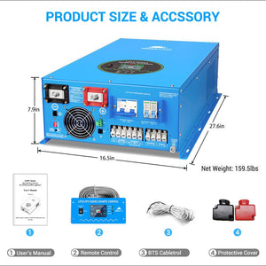 12000W 48V Split Phase Pure Sine Wave Inverter Charger