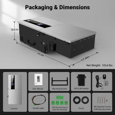 11.4KW 48V Split Phase Hybrid Solar Inverter | Whole Home Backup (200A) | SGN-11K15PRO
