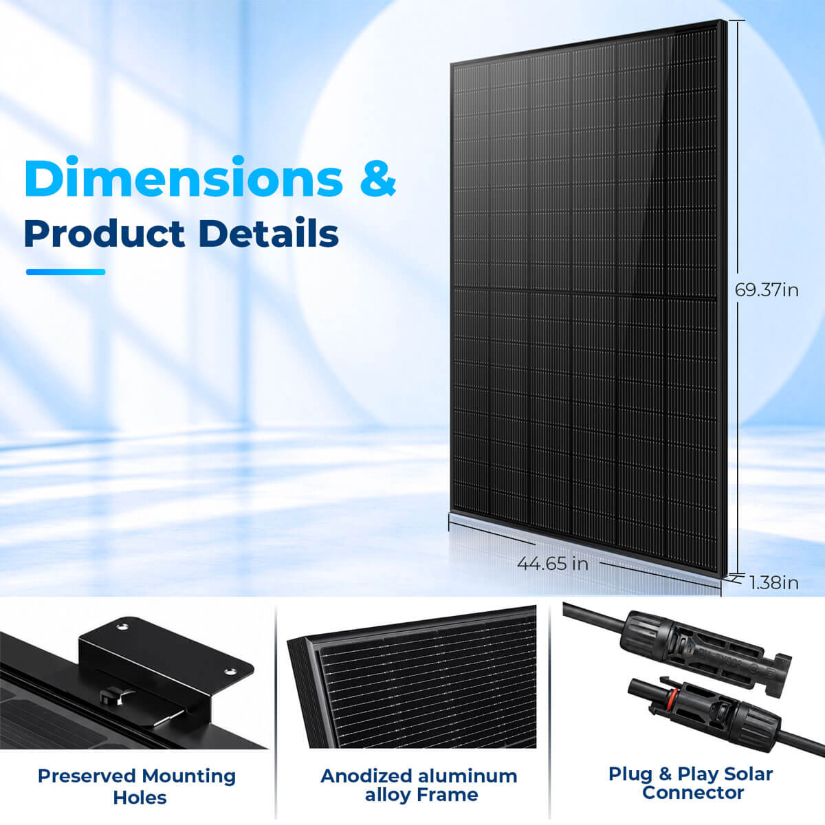 500W Bifacial N-Type Monocrystalline Solar Panel SGN-500-BDG6 UL61730