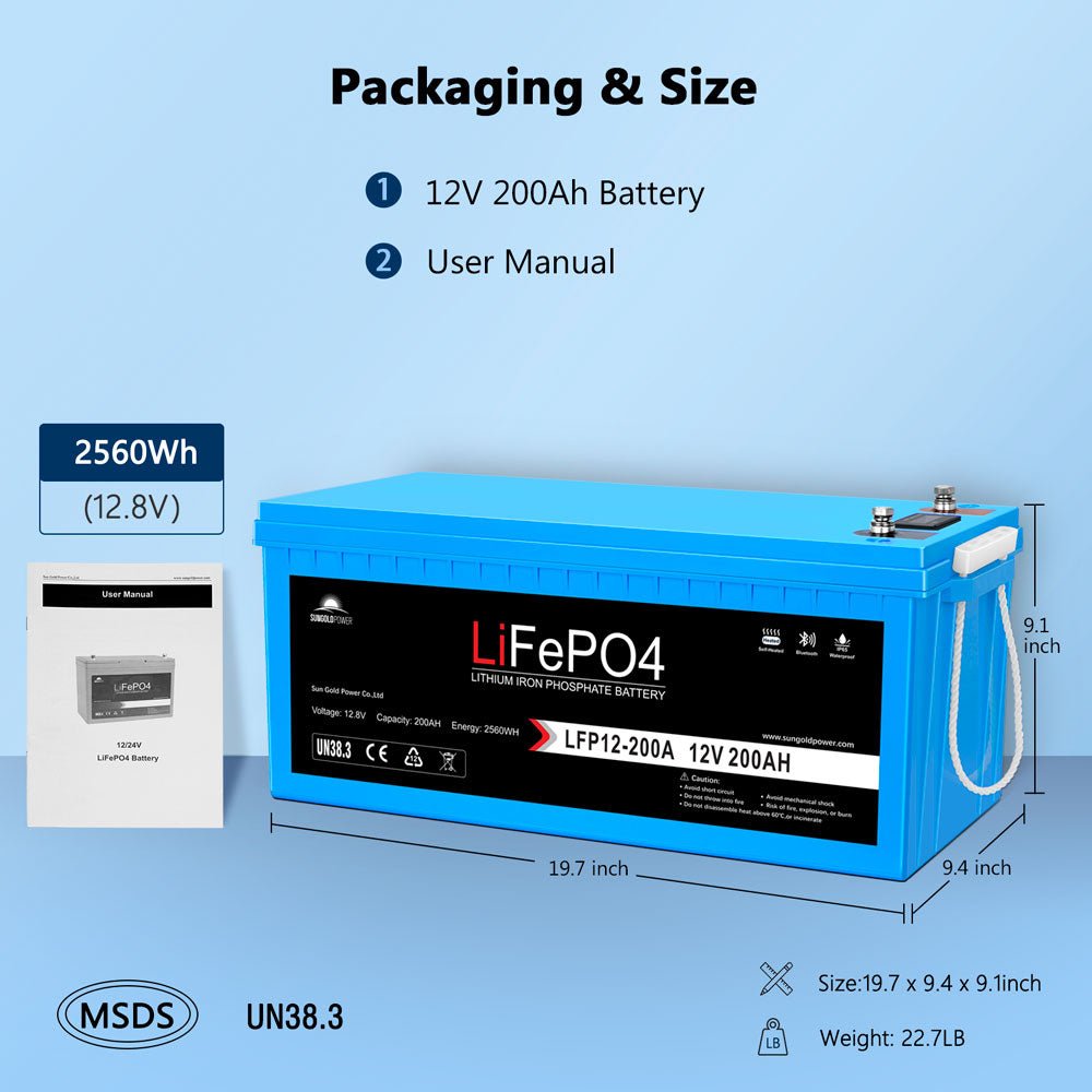 4 X 12V 200Ah LiFePo4 Deep Cycle Lithium Battery Bluetooth / Self-Heating / IP65