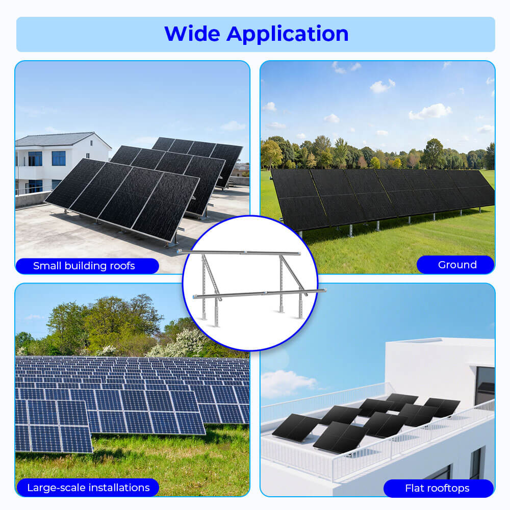 Modular & Expandable Ground Mount Brackets for 2× 400W–590W Solar Panels | Heavy-Duty Adjustable