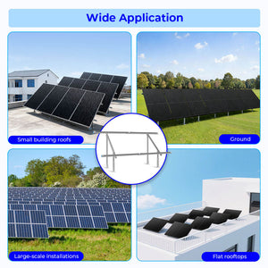 Modular & Expandable Ground Mount Brackets for 2× 400W–590W Solar Panels | Heavy-Duty Adjustable