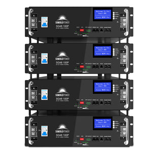 4 X 48V 100AH Server Rack LiFePO4 Lithium  Battery SG48100P