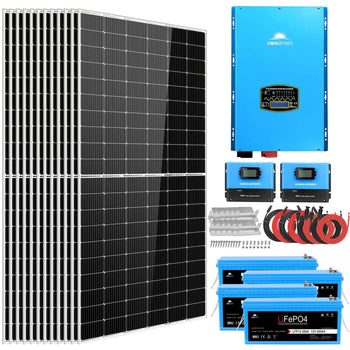 Complete off Grid Solar Kit with Battery 8000W 48V 120V/240V output  10.24KWH Lithium Battery 3600 Watt Solar Panel SGK-8MAX - SunGoldPower