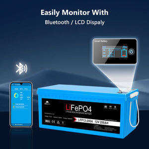 12V 100Ah/ 200Ah LiFePo4 Deep Cycle Lithium Battery Bluetooth / Self-Heating / IP65