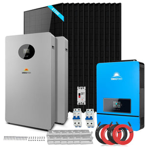 OFF GRID SOLAR KIT 12 X 415 WATTS SOLAR PANELS 20.48KWH LITHIUM BATTERY 8000W SOLAR INVERTER 48VDC 120V/240V SGM-8K20