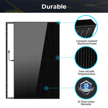 370W/ 415W/ 500W Mono Black PERC Solar Panel UL 61730 CEC Listed