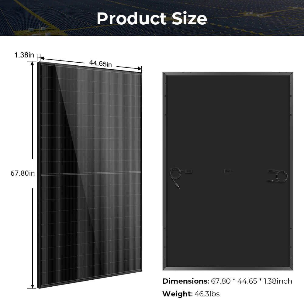 440W Mono Black N-Type Solar Panel UL61730 CEC Listed