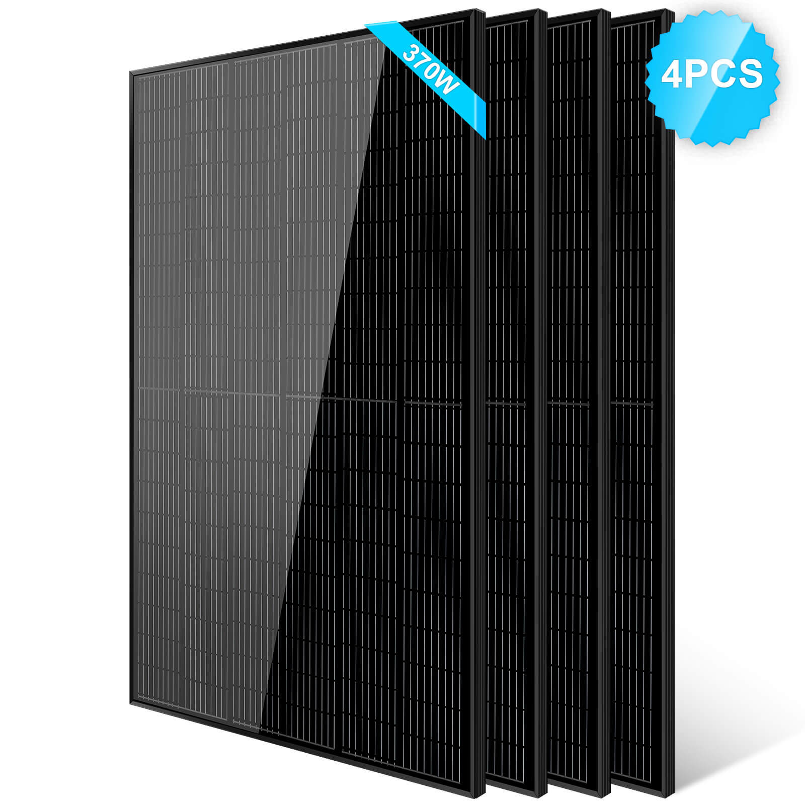 370W Mono Black PERC Solar Panel