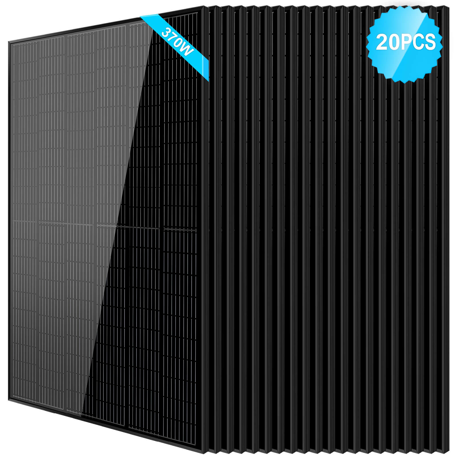 370W Mono Black PERC Solar Panel