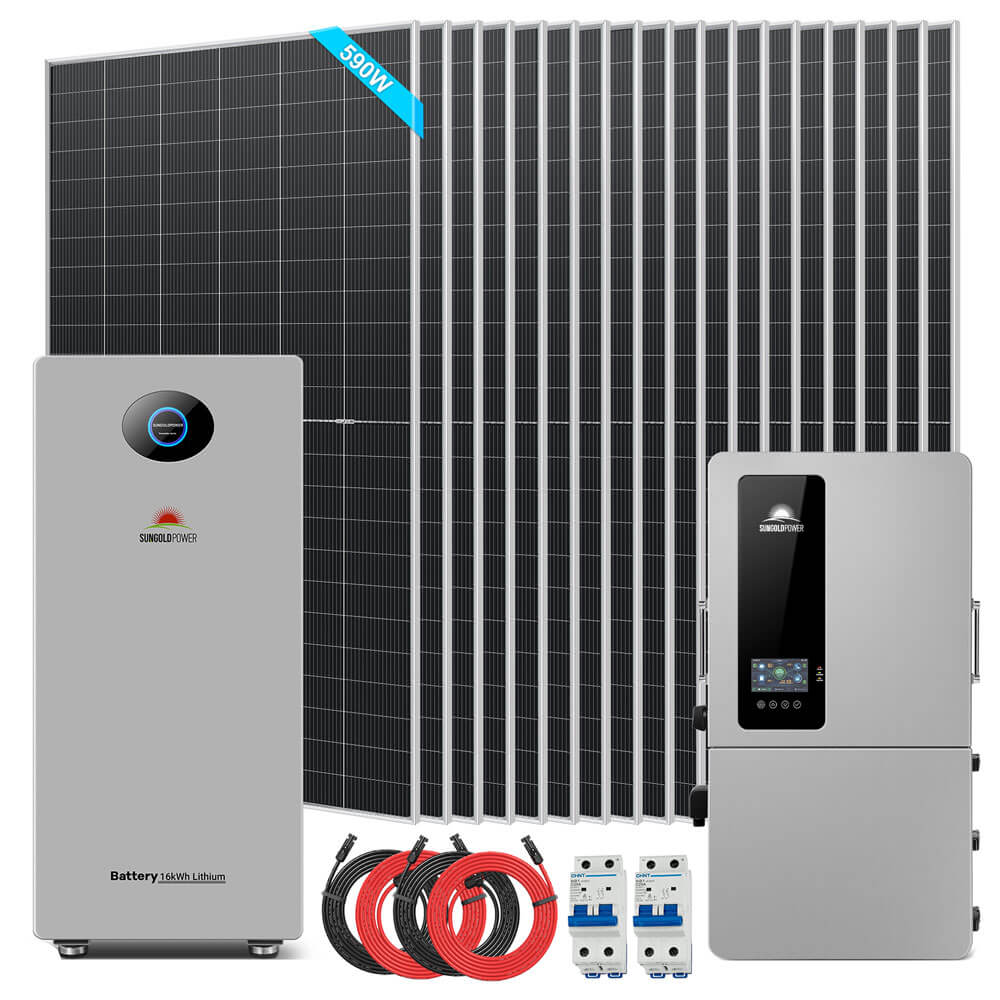 12kW Hybrid Solar Kit | 20 x 450W / 18 x 590W Solar Panels + 16–48kWh PowerMax Battery