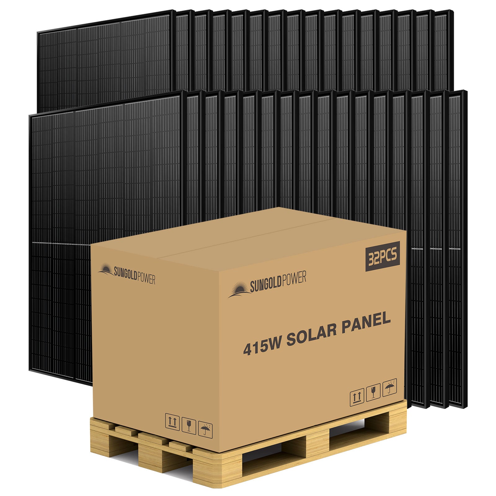 415W MONO BLACK PERC SOLAR PANEL FULL PALLET (32 PANELS)