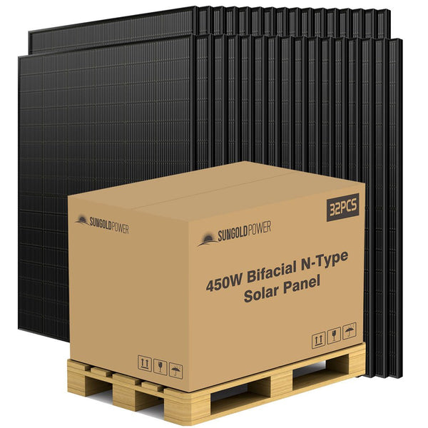450W N-Type High Efficiency Bifacial Panel – SunGoldPower