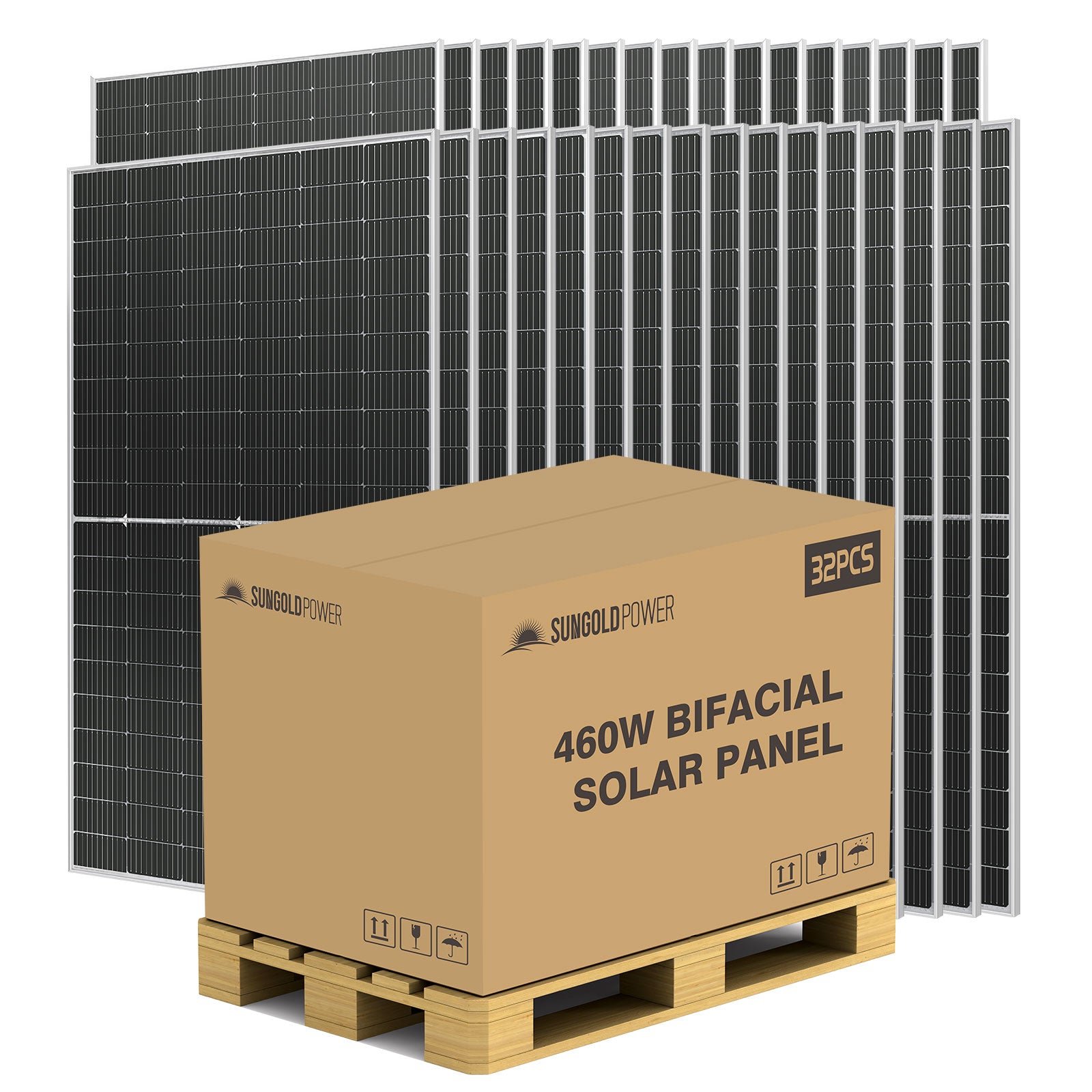 460 WATT BIFACIAL PERC SOLAR PANEL FULL PALLET (32 PANELS)