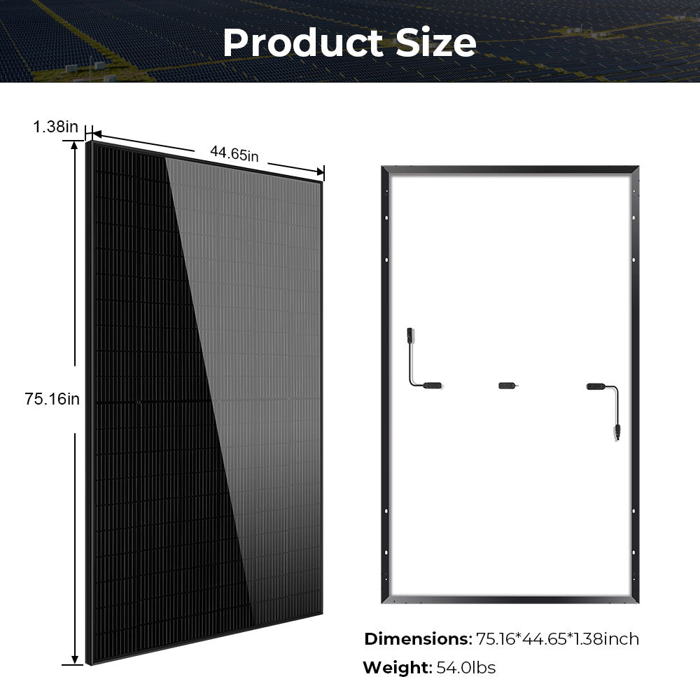 440W MONO BLACK PERC SOLAR PANEL FULL PALLET (32 PANELS)