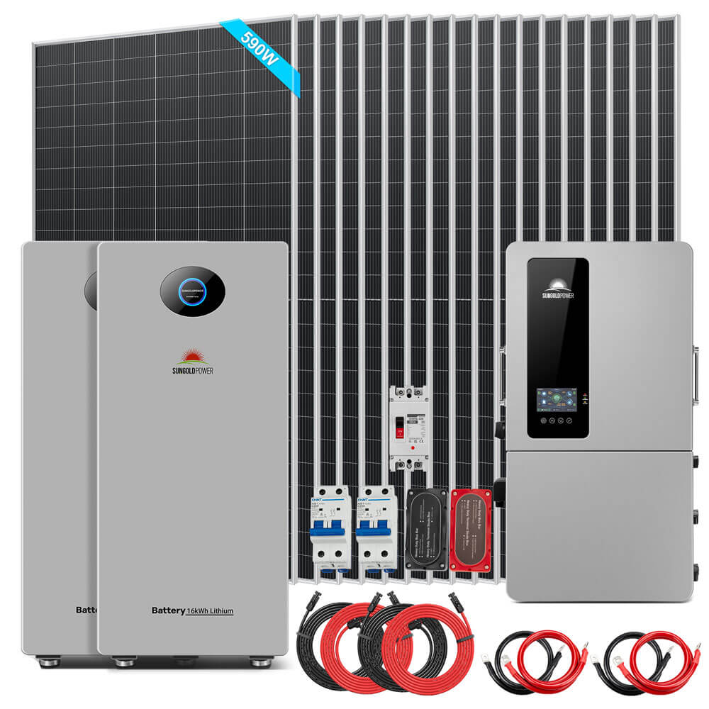 12kW Hybrid Solar Kit | 20 x 450W / 18 x 590W Solar Panels + 16–48kWh PowerMax Battery