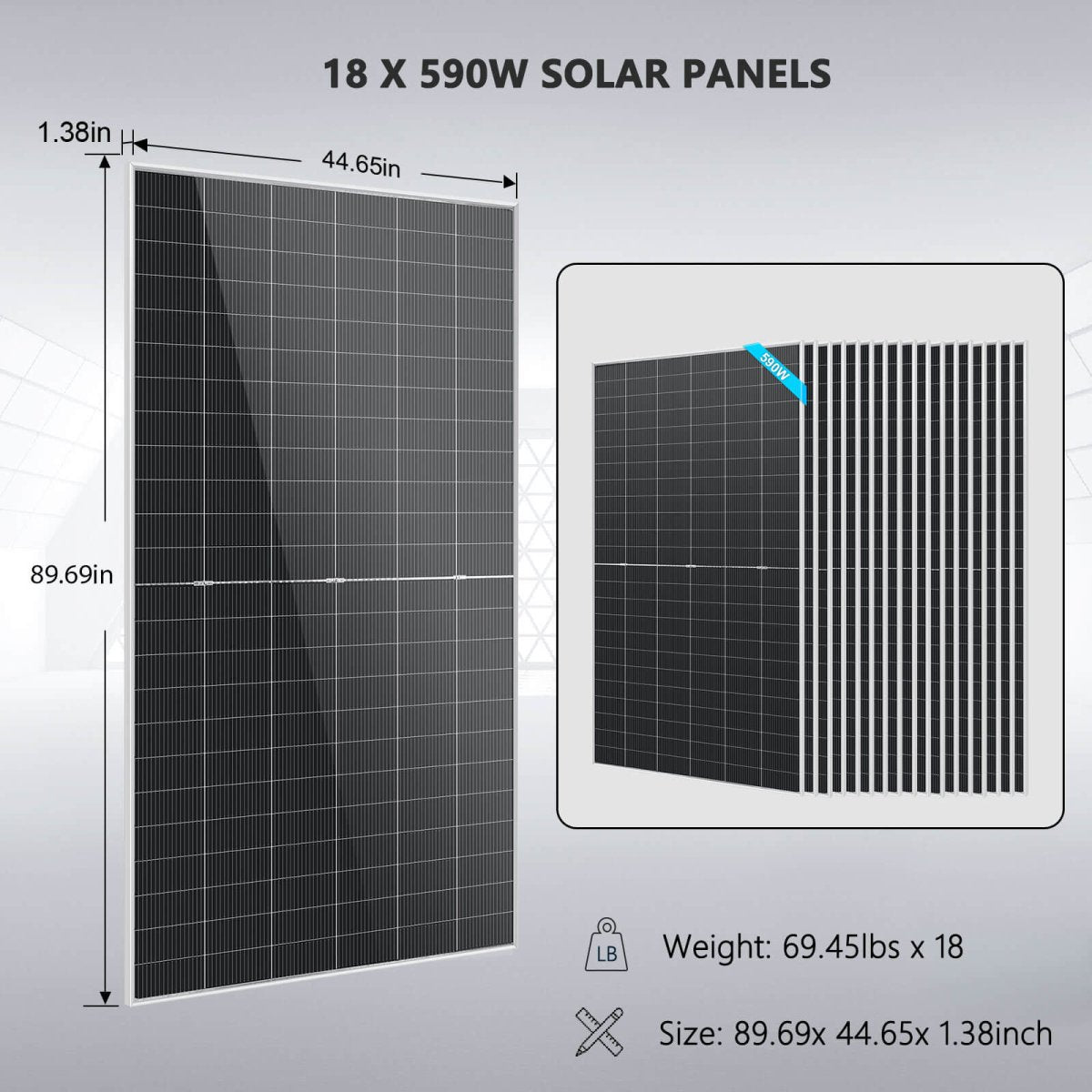12kW Hybrid Solar Kit | 20 x 450W / 18 x 590W Solar Panels + 16–48kWh PowerMax Battery