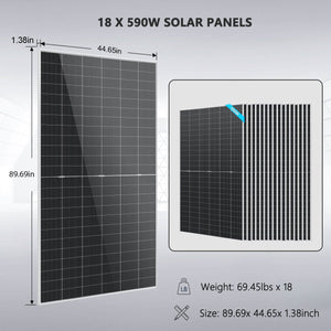 12kW Hybrid Solar Kit | 20 x 450W / 18 x 590W Solar Panels + 16–48kWh PowerMax Battery