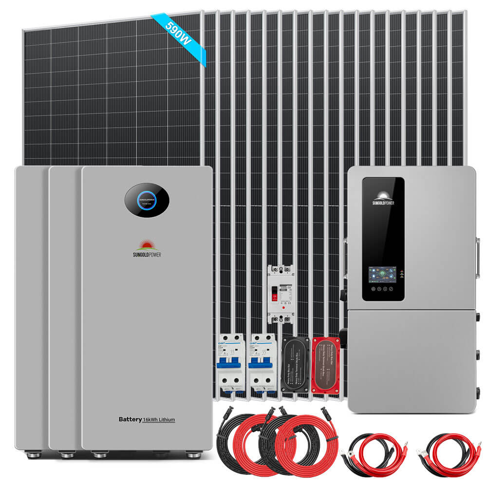 12kW Hybrid Solar Kit | 20 x 450W / 18 x 590W Solar Panels + 16–48kWh PowerMax Battery