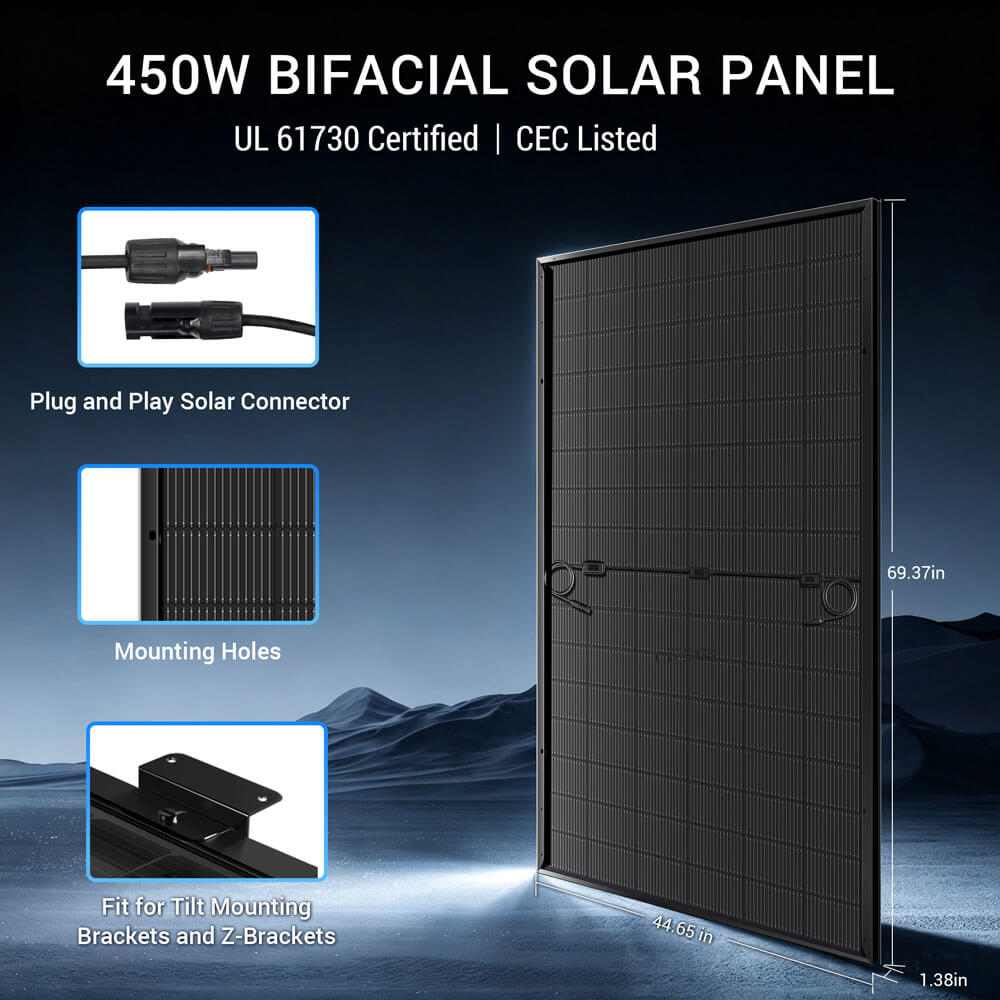 Off-Grid Solar Kit 8000W 48VDC 120V/240V LifePo4 10.24KWH-16.07KWH Lithium Battery 8 X 450 Watts Solar Panels SGR-8K10E