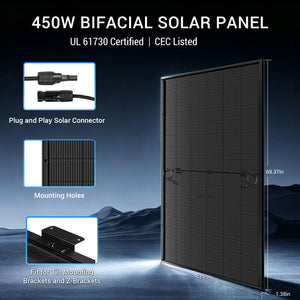Off-Grid Solar Kit 8000W 48VDC 120V/240V LifePo4 10.24KWH-16.07KWH Lithium Battery 8 X 450 Watts Solar Panels SGR-8K10E