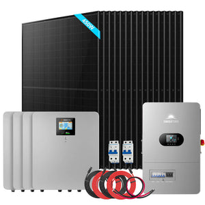 Off-Grid Solar Kit 12000W 48VDC 120/240VAC 20.48KWH Lithium Battery 16 X 450 Watts Solar Panels FR-12K20CP/ FR-12K20CE
