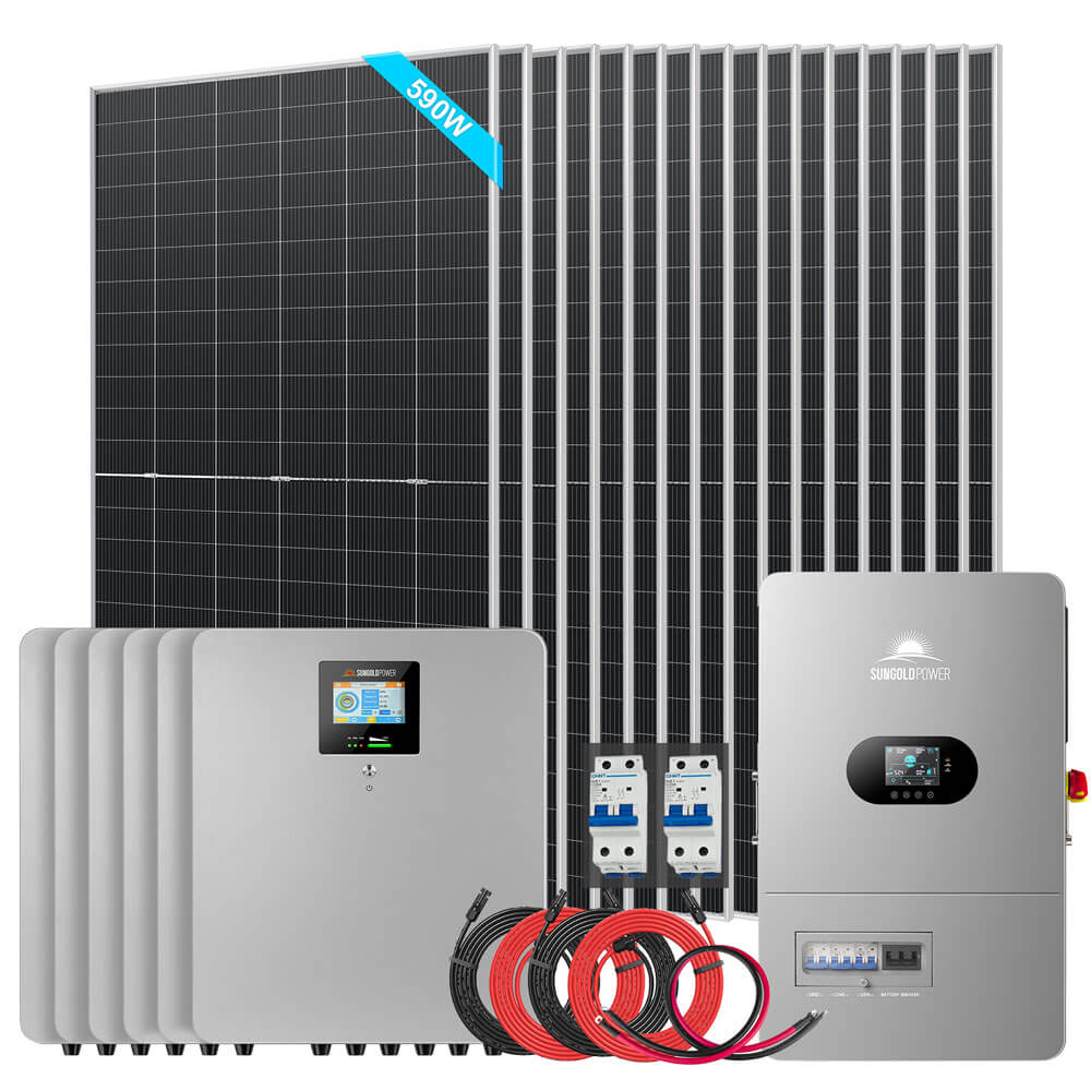 Off-Grid Solar Kit 12000W 48VDC 120/240VAC 30.72KWH Lithium Battery 16 X 590 Watts Solar Panels FR-12K30CP/ FR-12K30CE
