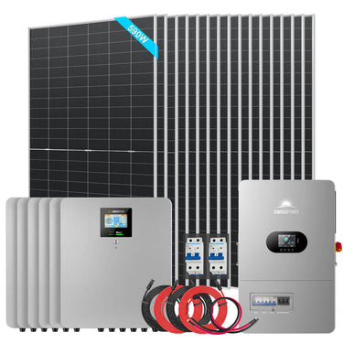 Off-Grid Solar Kit 12000W 48VDC 120/240VAC 30.72KWH Lithium Battery 16 X 590 Watts Solar Panels FR-12K30CP/ FR-12K30CE