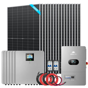 Off-Grid Solar Kit 12000W 48VDC 120/240VAC 30.72KWH Lithium Battery 16 X 590 Watts Solar Panels FR-12K30CP/ FR-12K30CE