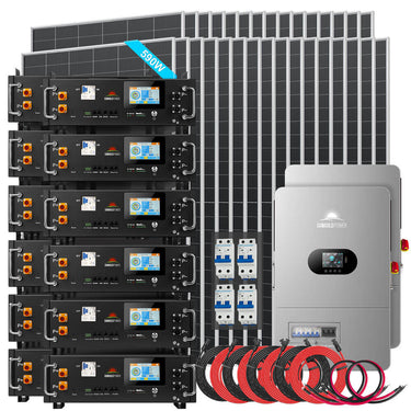 Off-Grid Solar Kit 24KW 48VDC 120/240VAC 61.44KWH-64.28KWH Lithium Battery 31 X 590 Watts Solar Panels FR-24K60CP/ FR-24K64PM