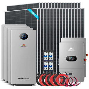 Off-Grid Solar Kit 24KW 48VDC 120/240VAC 61.44KWH-64.28KWH Lithium Battery 31 X 590 Watts Solar Panels FR-24K60CP/ FR-24K64PM